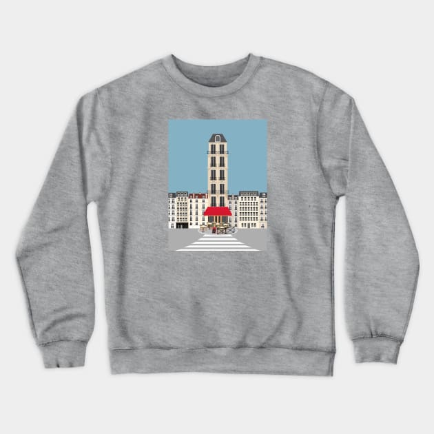 Parisian Cafe on the Street, Paris, France Crewneck Sweatshirt by lymancreativeco